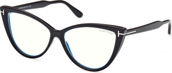 Tom Ford FT5843-B Eyeglasses, 005 - Matte Black / Shiny Black