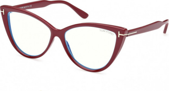 Tom Ford FT5843-B Eyeglasses, 074 - Shiny Bordeaux / Shiny Bordeaux
