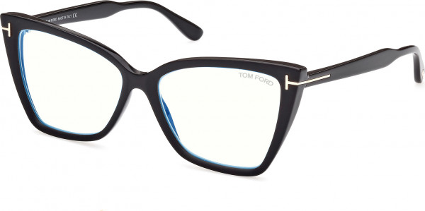 Tom Ford FT5844-B Eyeglasses, 005 - Matte Black / Shiny Black