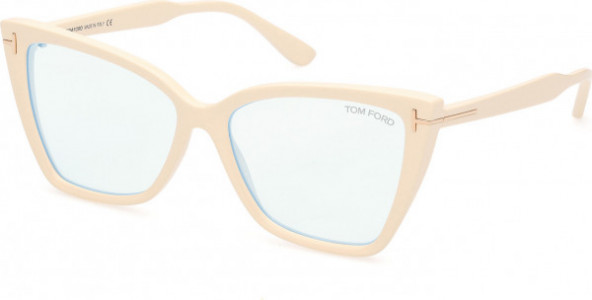 Tom Ford FT5844-B Eyeglasses, 025 - Shiny Ivory / Shiny Ivory