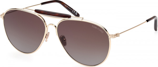 Tom Ford FT0995 RAPHAEL-02 Sunglasses, 32F - Shiny Pale Gold / Shiny Pale Gold