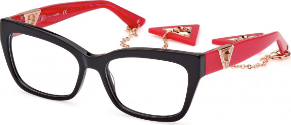 Guess GU2960 Eyeglasses, 005 - Shiny Black / Shiny Light Fuxia