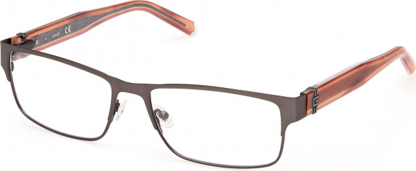 Guess GU50082 Eyeglasses, 007 - Matte Dark Ruthenium / Shiny Light Brown