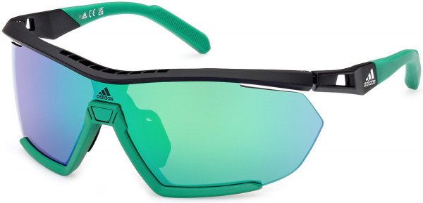 adidas SP0072 Cmpt Aero Li Sunglasses, 05Q - Black/other / Green Mirror