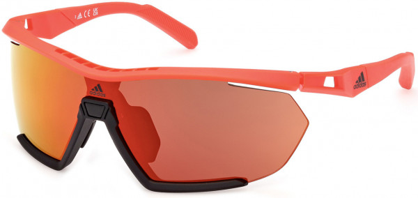 adidas SP0072 Cmpt Aero Li Sunglasses, 67L - Matte Red / Roviex Mirror
