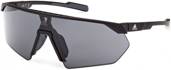 adidas SP0076 Prfm Shield Sunglasses, 02A - Matte Black / Smoke
