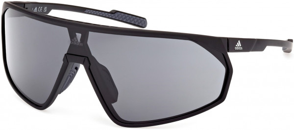 adidas SP0074 Prfm Shield Sunglasses, 02A - Matte Black / Smoke