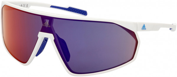 adidas SP0074 Prfm Shield Sunglasses, 21Z - White / Gradient Or Mirror Violet