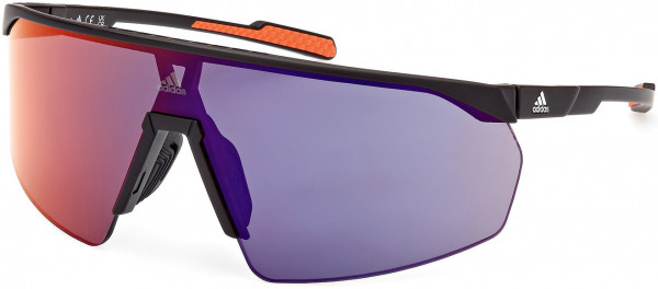 adidas SP0075 Prfm Shield Sunglasses, 02Z - Matte Black / Gradient Or Mirror Violet