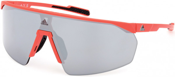 adidas SP0075 Prfm Shield Sunglasses, 67C - Matte Red / Smoke Mirror