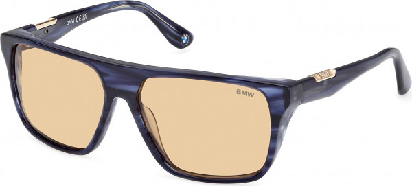 BMW Eyewear BW0040-H Sunglasses, 92J - Blue/Striped / Blue/Striped