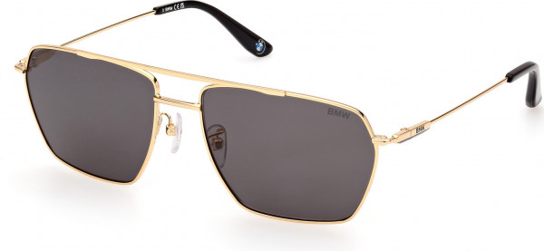 BMW Eyewear BW0044-H Sunglasses, 32D - Shiny Deep Gold / Shiny Deep Gold