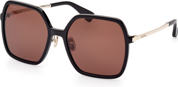 Max Mara MM0059-D Sunglasses, 01E - Shiny Black / Shiny Pale Gold