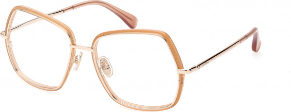 Max Mara MM5076 Eyeglasses, 028 - Shiny Light Pink / Shiny Rose Gold