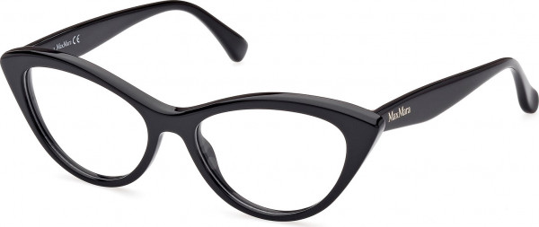 Max Mara MM5083 Eyeglasses, 001 - Shiny Black / Shiny Black