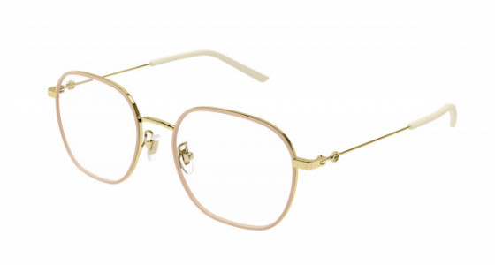 Gucci GG1198OA Eyeglasses, 002 - GOLD with TRANSPARENT lenses