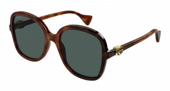 Gucci GG1178S Sunglasses, 003 - HAVANA with GREEN lenses