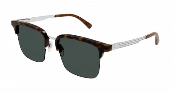 Gucci GG1226S Sunglasses, 003 - HAVANA with SILVER temples and GREEN lenses