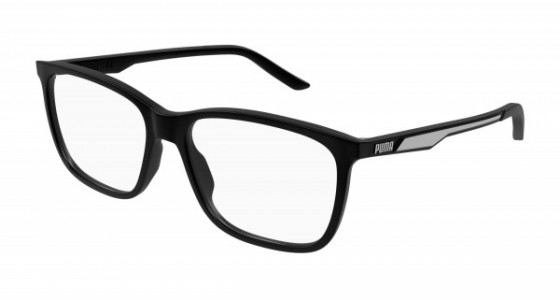 Puma PU0387O Eyeglasses, 001 - BLACK with TRANSPARENT lenses
