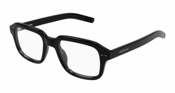 Montblanc MB0228O Eyeglasses, 001 - BLACK with TRANSPARENT lenses