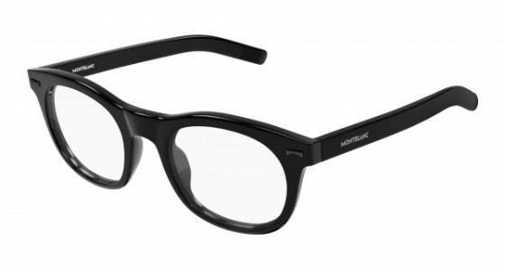 Montblanc MB0229O Eyeglasses, 001 - BLACK with TRANSPARENT lenses