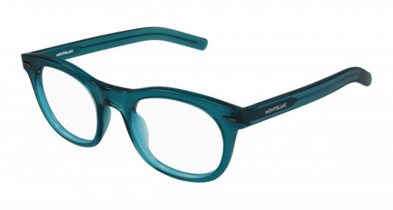 Montblanc MB0229O Eyeglasses, 004 - GREEN with TRANSPARENT lenses