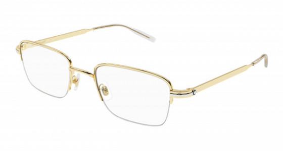 Montblanc MB0237O Eyeglasses, 006 - GOLD with TRANSPARENT lenses