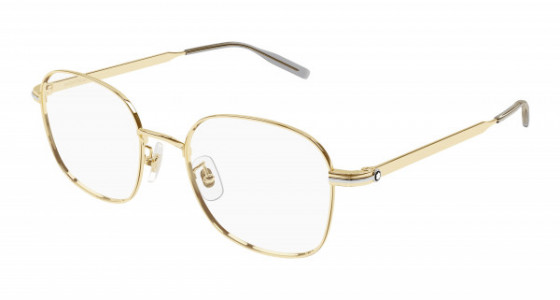 Montblanc MB0238OK Eyeglasses, 001 - GOLD with TRANSPARENT lenses