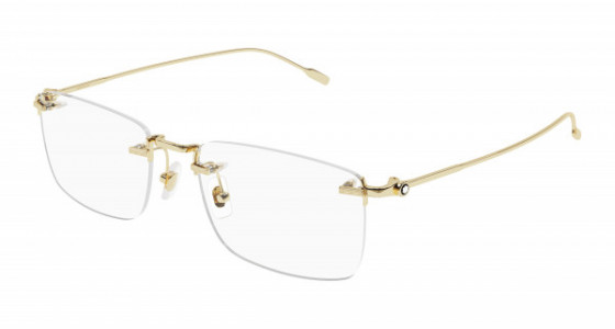 Montblanc MB0241O Eyeglasses, 002 - GOLD with TRANSPARENT lenses