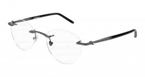 Montblanc MB0244O Eyeglasses, 001 - GUNMETAL with BLACK temples and TRANSPARENT lenses