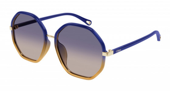 Chloé CH0133SA Sunglasses, 007 - BLUE with BLUE lenses