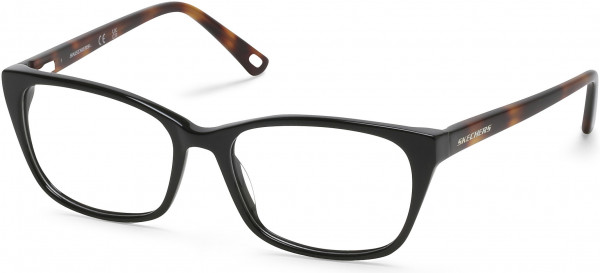 Skechers SE2210 Eyeglasses, 001 - Shiny Black With Tortoise Temples
