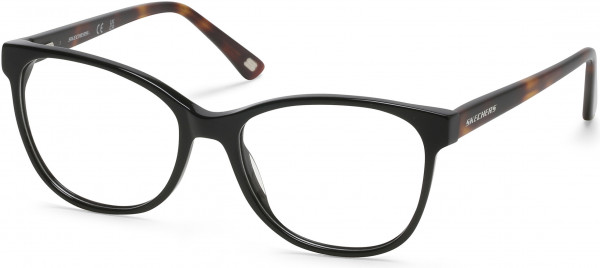 Skechers SE2211 Eyeglasses, 001 - Shiny Black With Tortoise Temples
