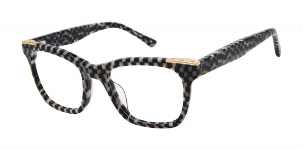L.A.M.B. LA111 Eyeglasses, Black/Grey Checker (BLC)