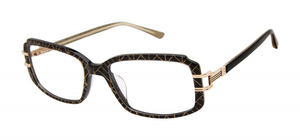 L.A.M.B. LAUF114 Eyeglasses, Black/Gold (BLK)