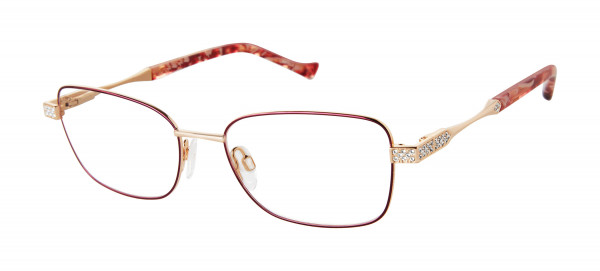 Tura TE281 Eyeglasses, Burgundy/Gold (BUR)