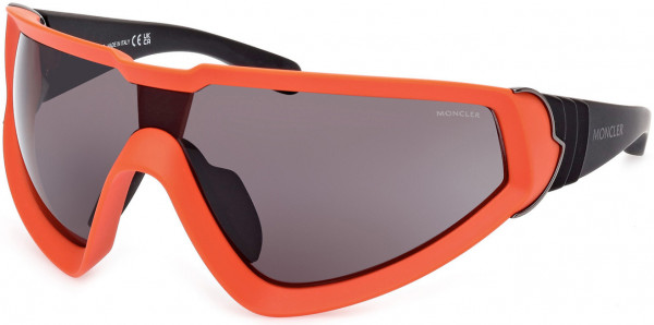 Moncler ML0249 Wrapid Sunglasses, 43A - Matte Orange / Smoke Lens