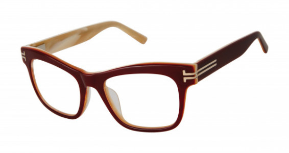 L.A.M.B. LA109 Eyeglasses, Burgundy/Horn (BUR)