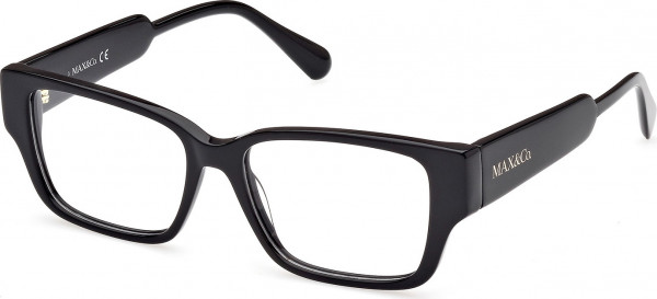 MAX&Co. MO5095 Eyeglasses, 001 - Shiny Black / Shiny Black