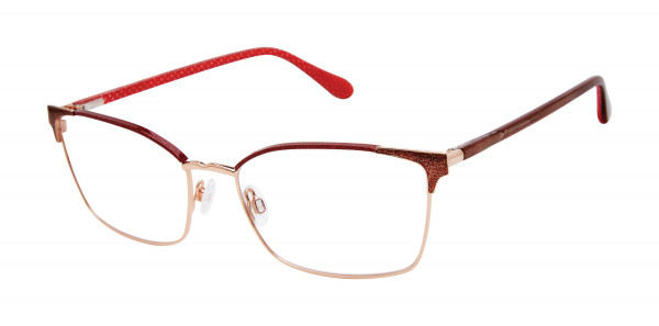 Lulu Guinness L235 Eyeglasses, Red/Rose Gold (RED)