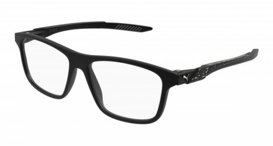 Puma PU0394O Eyeglasses, 001 - BLACK with TRANSPARENT lenses
