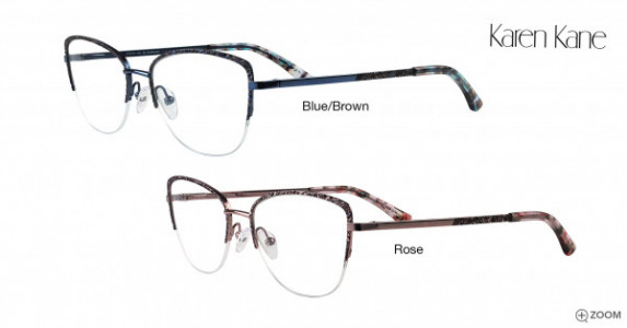 Karen Kane Radicchio Eyeglasses, Blue/Brown