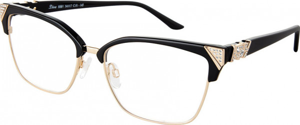 Diva DIVA 5581 Eyeglasses, 001 BLACK- GOLD