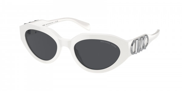 Michael Kors MK2192 EMPIRE OVAL Sunglasses, 310087 EMPIRE OVAL OPTIC WHITE GREY S (WHITE)