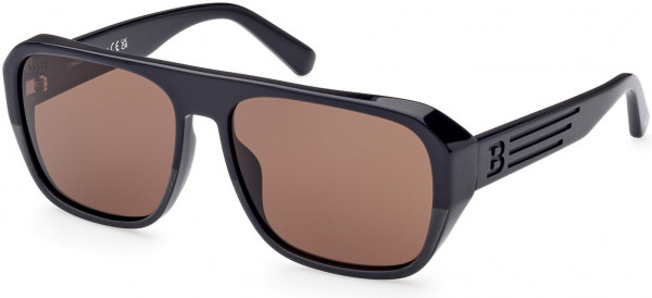 Bally BY0102-H Sunglasses, 90J - Shiny Matte, Solid Ultramarine Blue / Roviex Lenses