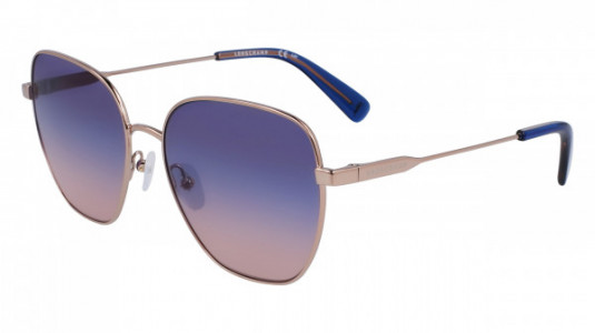 Longchamp LO168S Sunglasses, (757) ROSE GOLD/GRADIENT BLUE NUDE