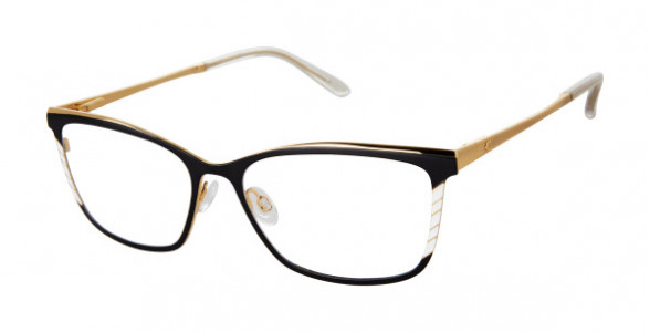 Lulu Guinness L239 Eyeglasses, Black/White (BLK)