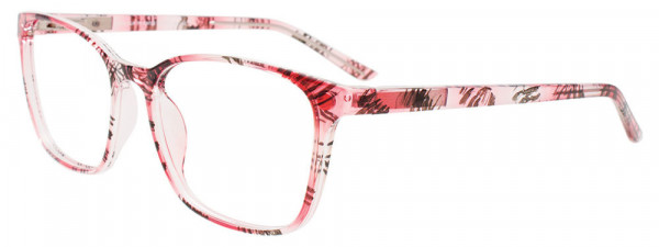 CoolClip CC853 Eyeglasses, 030 - Tr. Red & Black Lines