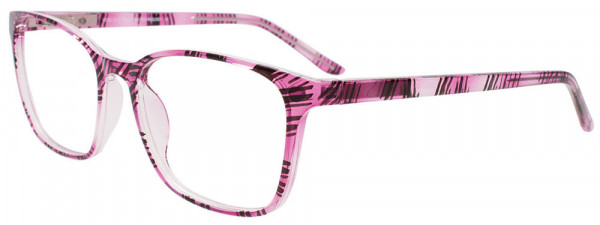CoolClip CC853 Eyeglasses, 080 - Tr. Purple & Black Lines
