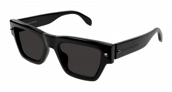 Alexander McQueen AM0409S Sunglasses, 001 - BLACK with GREY lenses